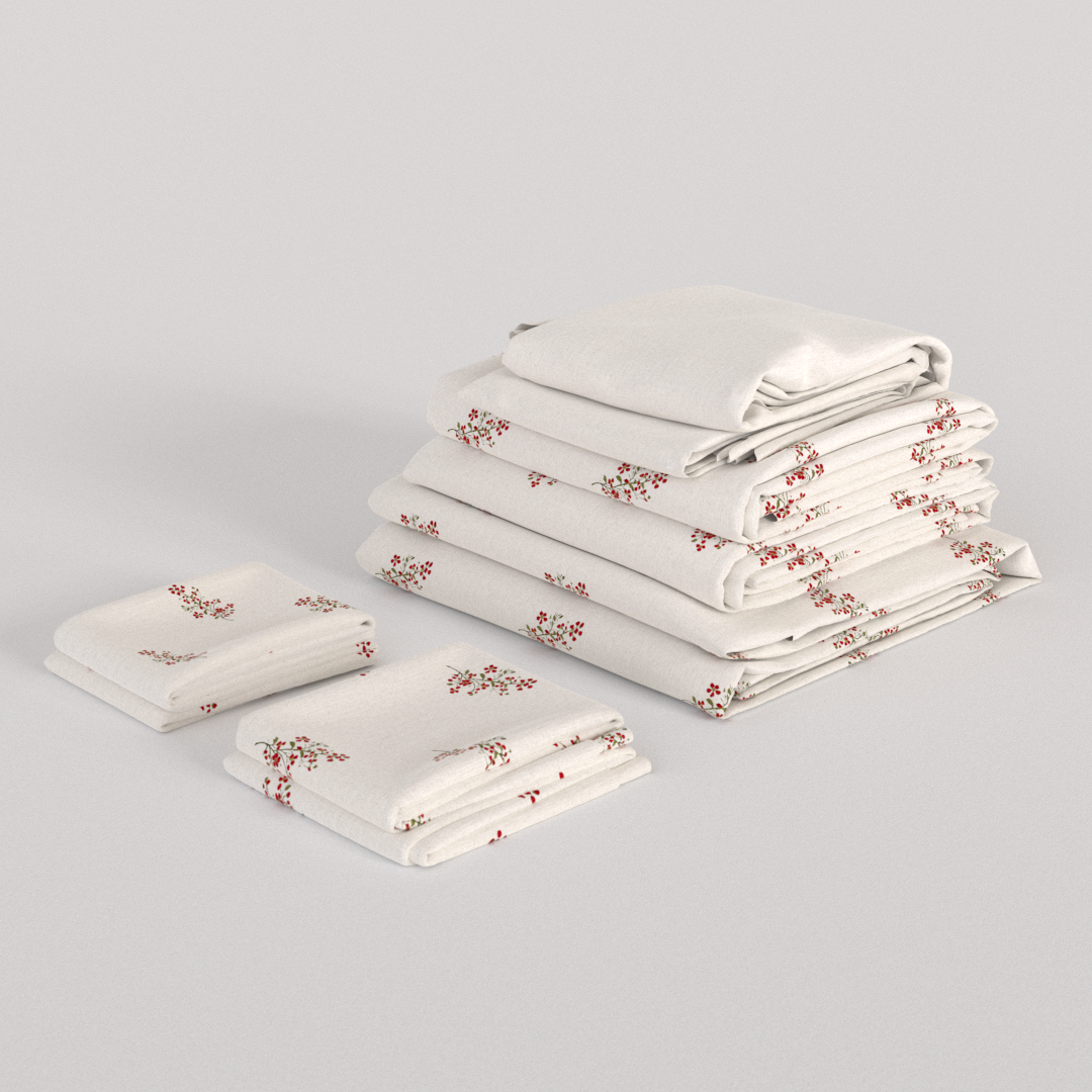 Crimson Blossoms Bedsheet Set