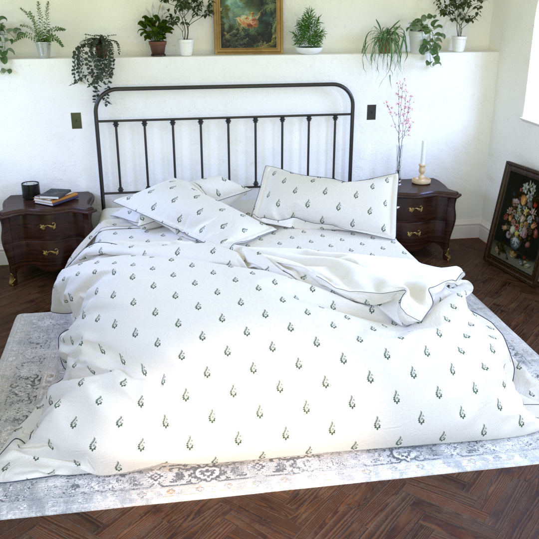 Green Paisley Bedsheet Set