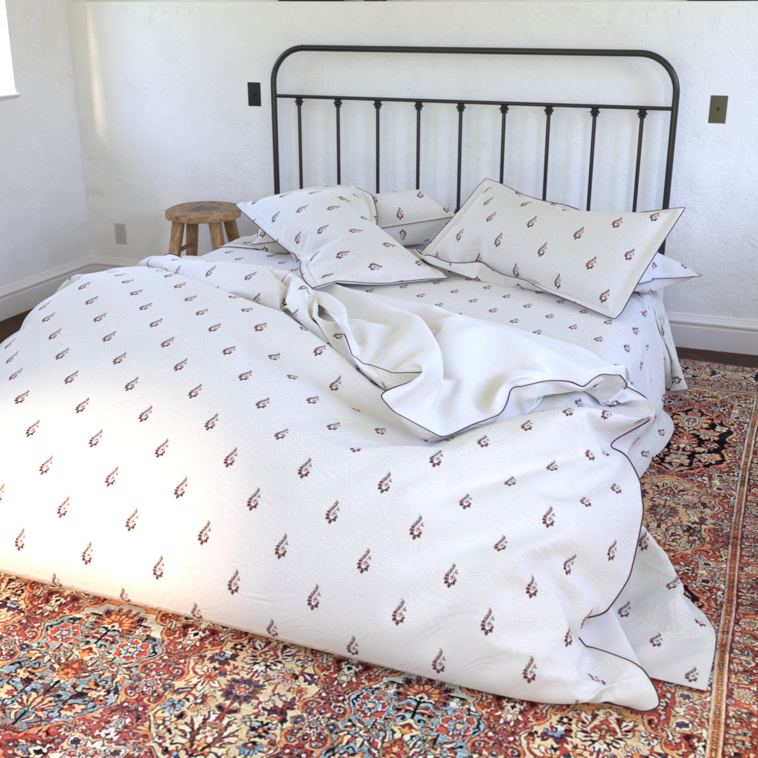 Red Paisley Bedsheet Set